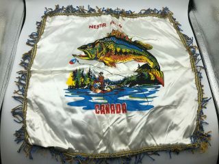 Vintage Nestor Falls Canada Throw Pillow Case Cover Only Fish Fishing C2