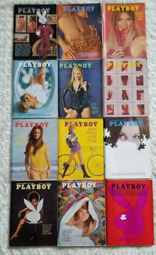 1971 Vintage Playboy Magazines Complete Year 12 Issues