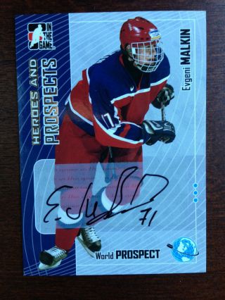 2005 - 06 Itg Heroes And Prospects Evgeni Malkin Rookie Autograph Rare Auto Rc