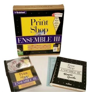Vintage Software - Windows 95 - Print Shop Deluxe Cd Ensemble - 1994 3 Cd 