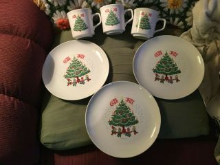 Vintage Swedish Christmas God Jul Berggren Plates & Cups