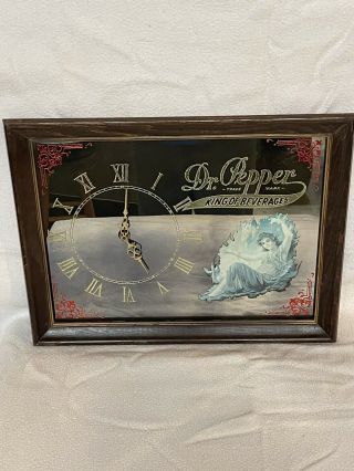 Vintage Dr.  Pepper Mirror Sign Clock Beeco Mfg.  Chicago