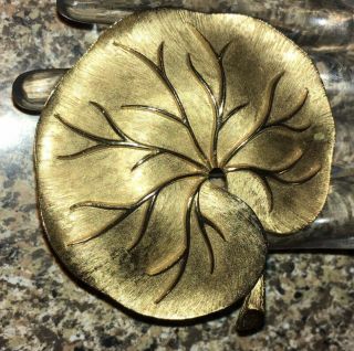 Vintage Large Crown Trifari Lily Pad Pin Brooch