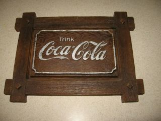 Trink Coca Cola German Coke Vintage Wooden Look Sign Lodge Cabin Look