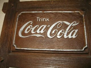 Trink Coca Cola German Coke Vintage wooden look Sign Lodge Cabin Look 2
