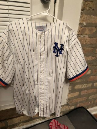 Starter Vintage 90s York Mets Pinstripe Baseball Jersey Size Large
