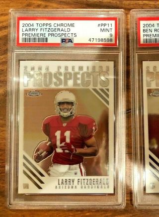 Larry Fitzgerald 2004 Topps Chrome Premiere Prospects Rc Pp11 Psa 9 Rookie