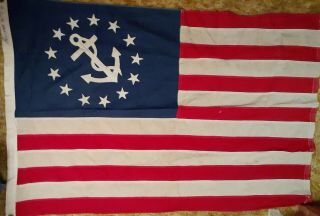 Antique Nautical Flag Yacht Ensign Flag 3 X 5 Ft Bulldog Sewn Us Flag 13 Star