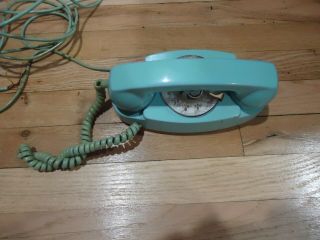 Vintage Bell System Western Electric Princess Rotary Phone 701b Blue Green 1960