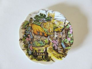 Vintage Miniature Cottage Plate,  Bone China Pin Dish,  Made In England,  Farmhouse