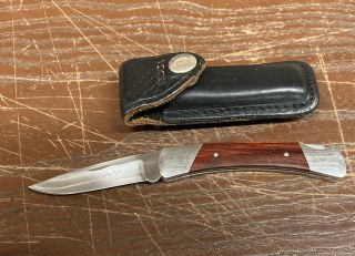 Vintage Buck 501 U.  S.  A.  Lockback Pocket Knife With Sheath -