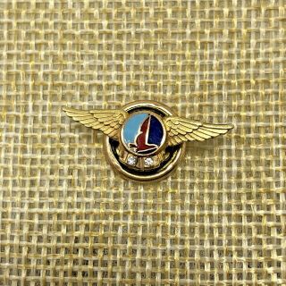 Vintage Eastern Airlines 10k Gold Service Lapel Pin Wings And Screw Back