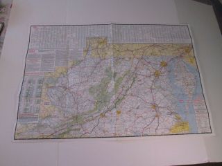 Vintage 1986 Exxon Virginia Maryland Delaware West Virginia Travel Road Map 3