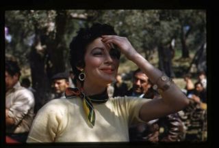 Ava Gardner Candid Vintage On Movie Set 35mm Transparency