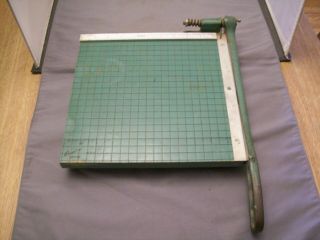 Vintage Premier Brand 11 " Paper Cutter - - Guillotine Style
