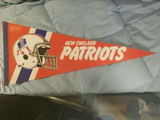 Vtg 1980s England Patriots Nfl Football Full Size Pennant Approx 30 " Long