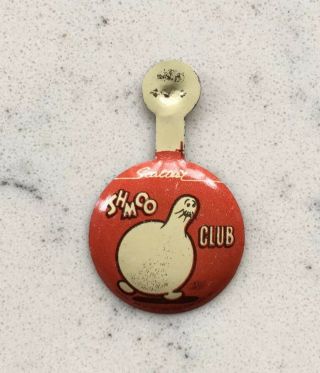 Vintage Shmoo Tab Pin Button Advertising Shmoo Club Sealtest Ice Cream