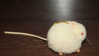 Vintage Steiff Mohair Mice Mouse With Button & Tag Miniature So Cute Red Eyes 3