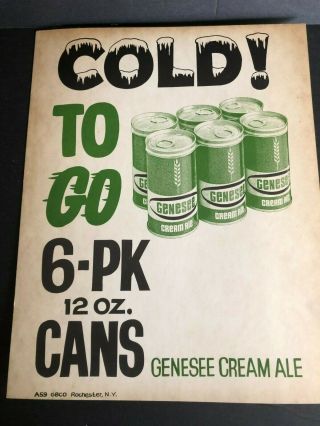 Vintage Genesee Cream Ale 6 Pack Of Cans Beer Sign Genesee Brewing Co.