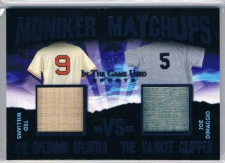 2020 Leaf In The Game Ted Williams Joe Dimaggio Dual Jersey Bat /7