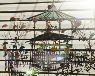 Signed Curtis Jere " The Bandstand " Pagoda/gazebo Metal Wall Sculpture44ʺw × 7ʺd