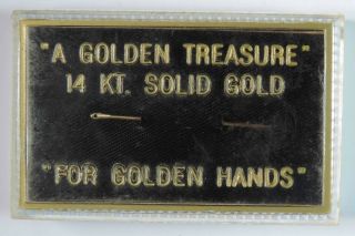 Vintage A Golden Treasure For Golden Hands 14k Solid Gold Sewing Needle