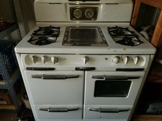 Wedgewood 1950s 4 Burner Stove Center Griddle Double Oven And Broiler
