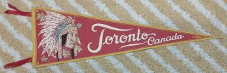 Vintage Toronto Canada ¾ Size 8 " X24 " Souvenir Pennant Ontario