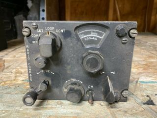 Vintage An / Arn - 6 Military Aircraft Radio Compass Cockpit Control Panel