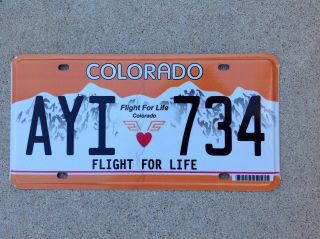 Colorado - Flight For Life - License Plate - -