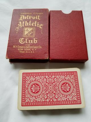 Vintage Antique Detroit Athletic Club Playing Cards N.  Y.  Consolidated Card Co. 3