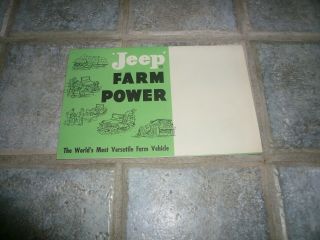 1954 Jeep Farm Vehicle Sales Brochure - Vintage