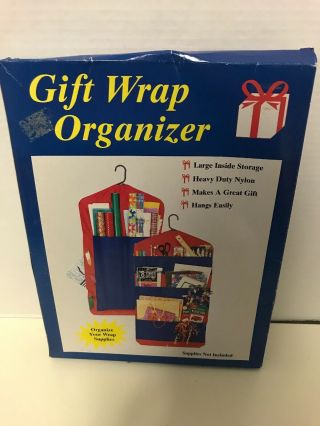 Vintage Hanging Gift Wrap Organizer Craft Storage Paper Ribbons Bags 1 Organizer