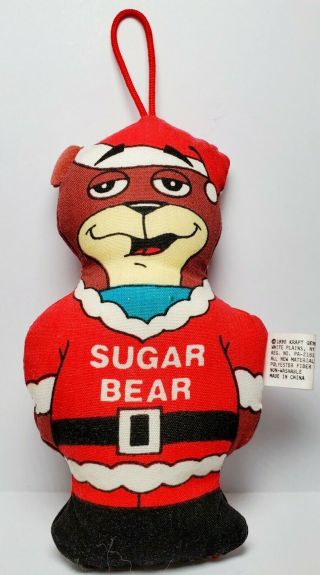 Vintage Sugar Bear Christmas Ornament 1990 Kraft General Foods Plush Guc