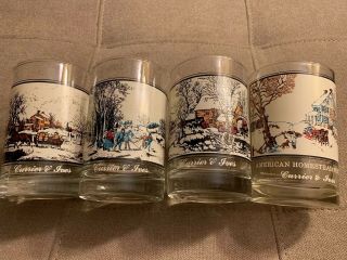 4 Vintage Currier And Ives Arby 
