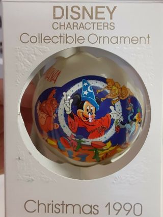 Vtg 1990 Disney Christmas Ornament Fantasia Sorcerers Apprentice 50th Anniv Wbox