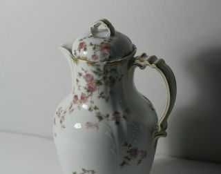 Antique 1891 C F Haviland Limoges French Porcelain Pink Floral Chocolate Pot 3