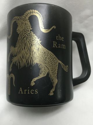 Aries Federal Milk Glass Zodiac Coffee Cup Ram March April Astrological Sign Vtg