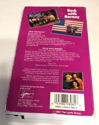 Barney - Rock With Barney (VHS,  1992) Vintage Sing Along Dinosaur 3