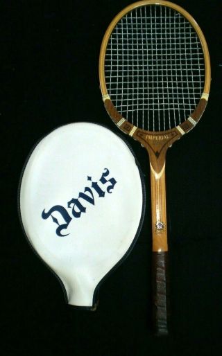 Vintage Tad Davis Imperial Wooden Tennis Racquet Size 6 M