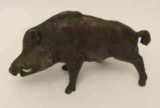 Antique Bronze Wild Boar Pig Figurine