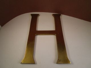 Vintage Brass Metal Letter H Wall Hanging Decor Name Plaque
