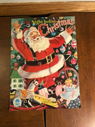 The Night Before Christmas 1949 Merrill Publishers Linen Book Vintage
