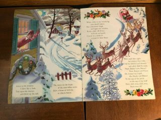 The Night Before Christmas 1949 Merrill Publishers Linen Book Vintage 3