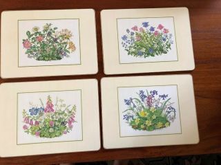 Cloverleaf Traditional Table Mats Set Of 4 With Vintage Flowers 8 " X 11 "