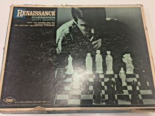 Vintage 1959 Es Lowe Co Renaissance Chessmen - Chess Game Set - Complete