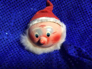 Vintage Pressed Cardboard/paper Mache Santa Head Candy Container - W.  Germany