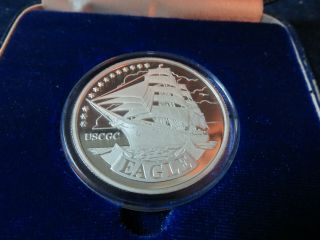 Orig Vintage " Us Coast Guard Cutter - Eagle " 1 Troy Ounce Silver Coin Nwtm