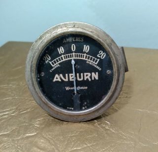 Antique Westinghouse Amperes Amp Meter Gauge AUBURN CORD DUESENBERG Auto Part 2