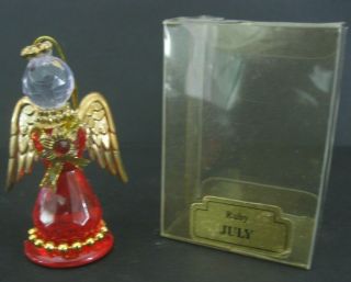 Vintage July Birthstone Angel Ornament Angel Figurine Red Ruby Roman Inc